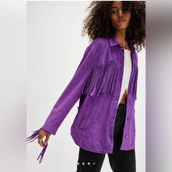 We The Free Purple Fringe Jacket - Picture 4 of 8
